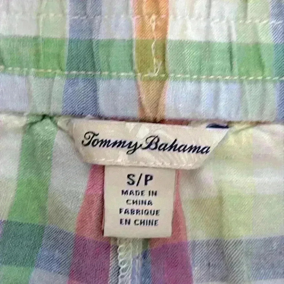 Tommy Bahama 100% Linen Multicolored Shorts with Drawstring Women’s Size Small - Picture 9 of 11